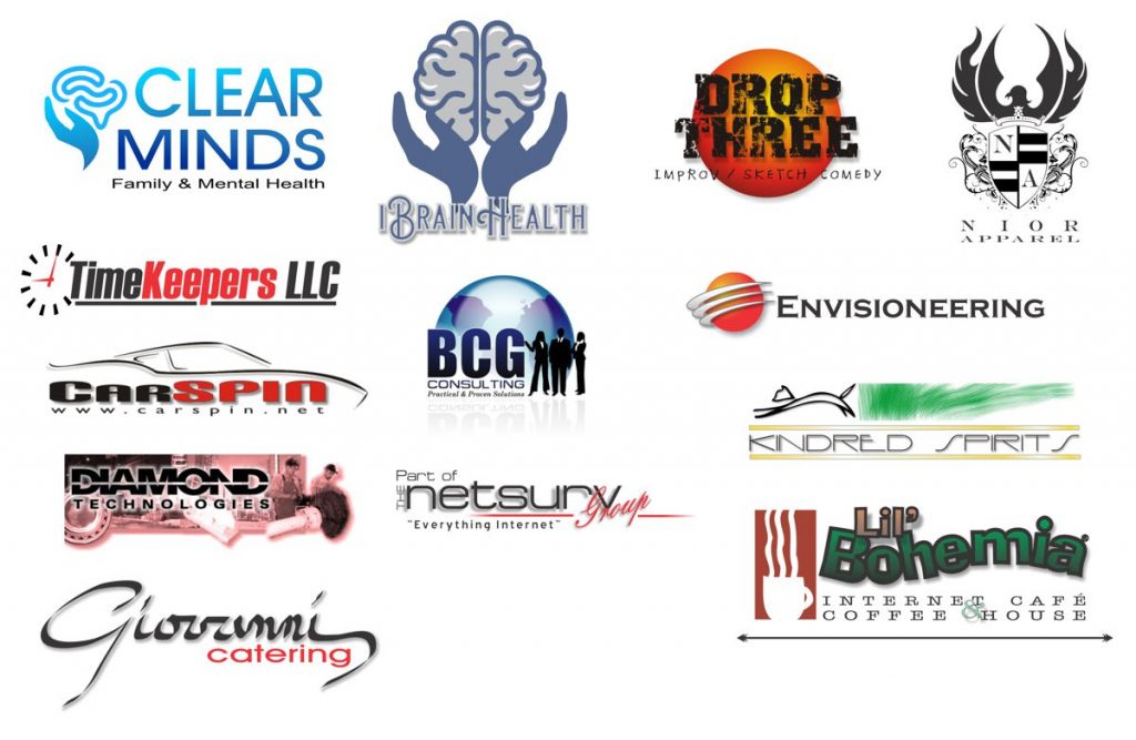 Some of the various business logos I've designed